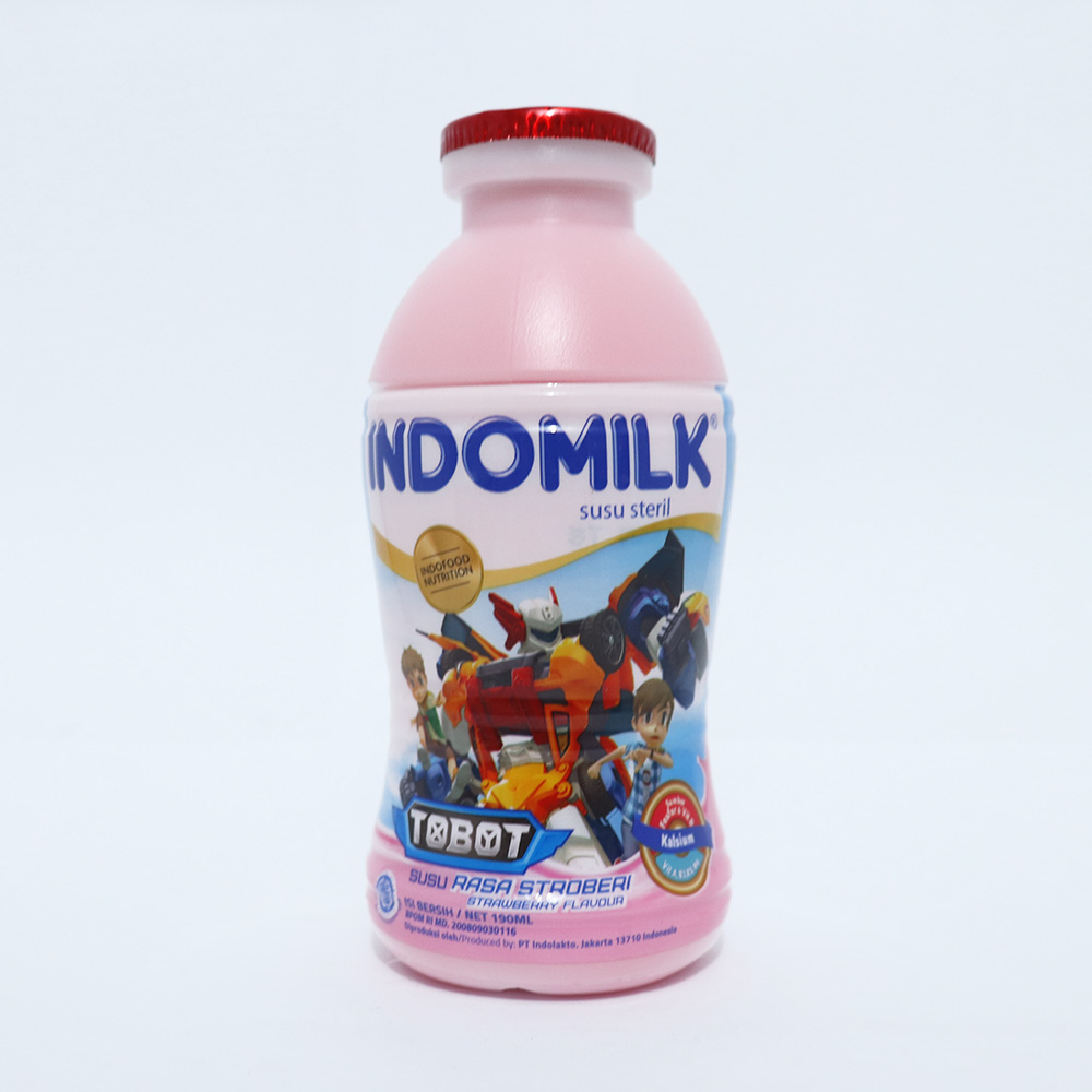 Indomilk Susu Steril Botol Strawberry 190 Ml 022089 