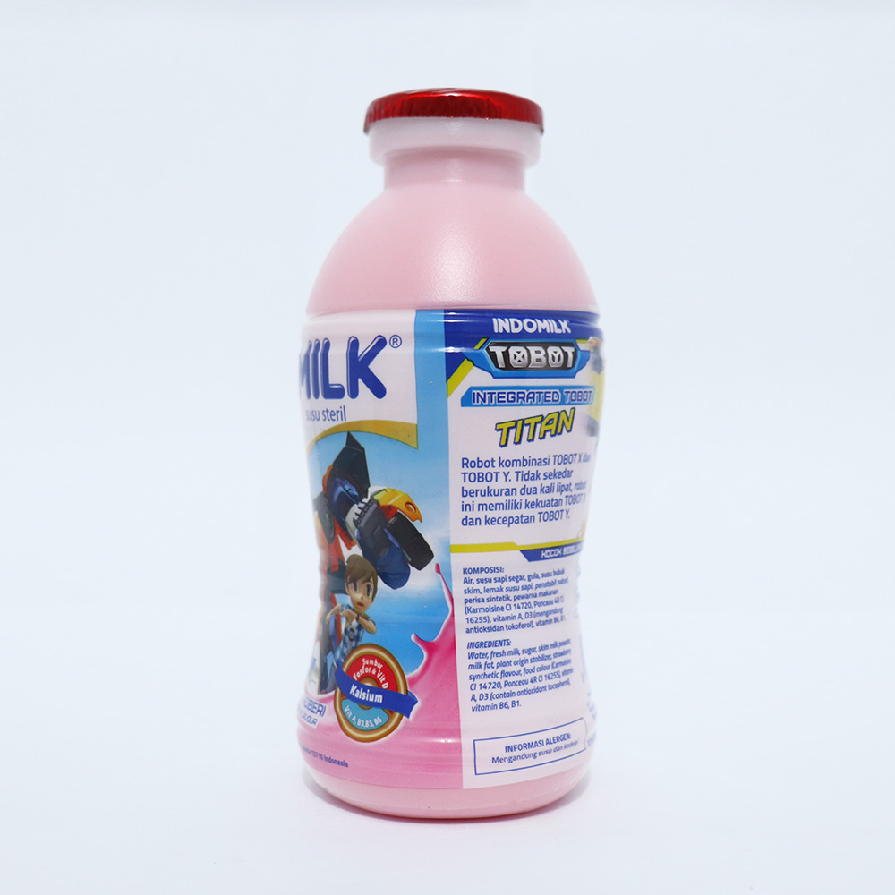 Indomilk Susu Steril Botol Strawberry 190 Ml 022089 