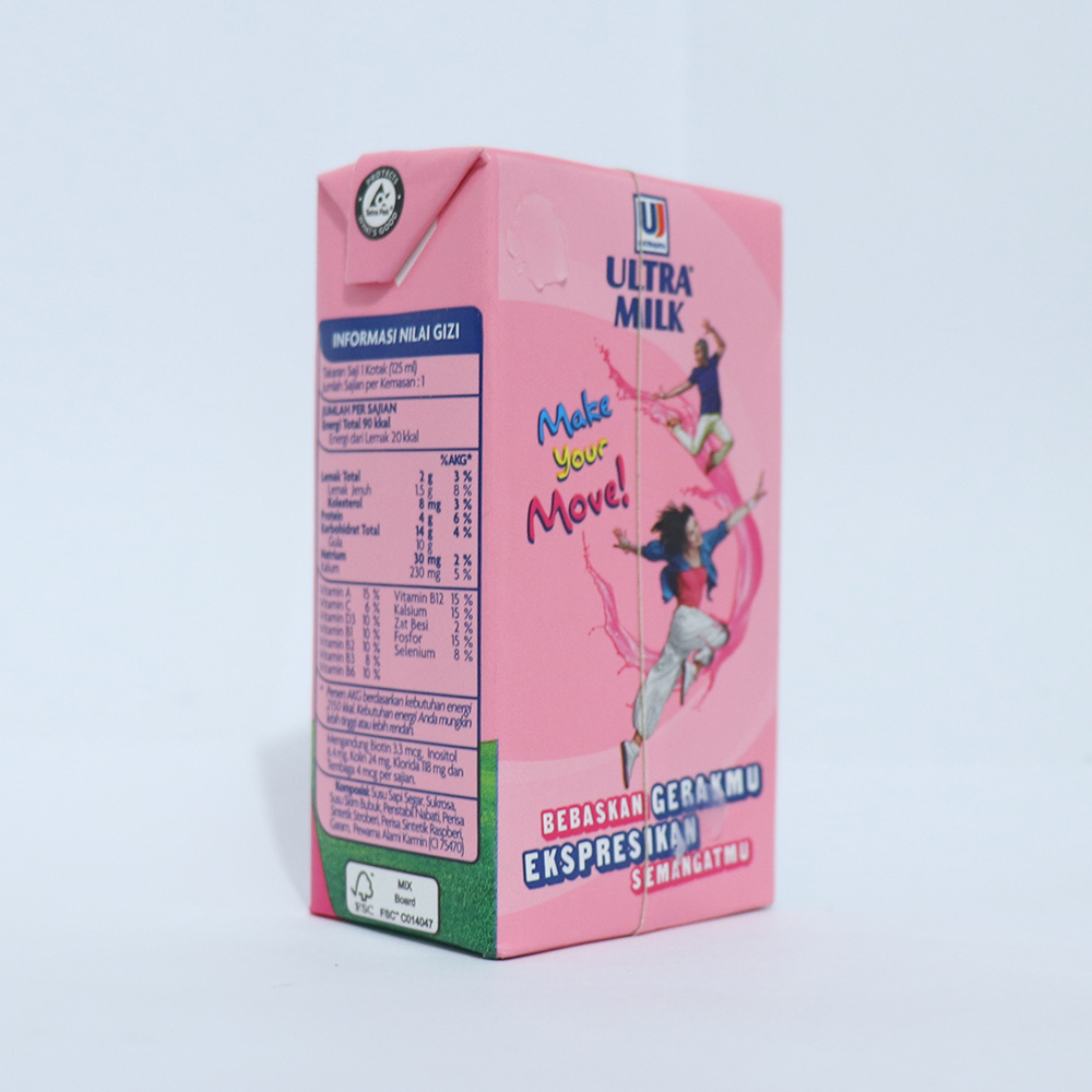 Ultra Milk Strawberry 125 Ml 022238 Mirota Kampus 